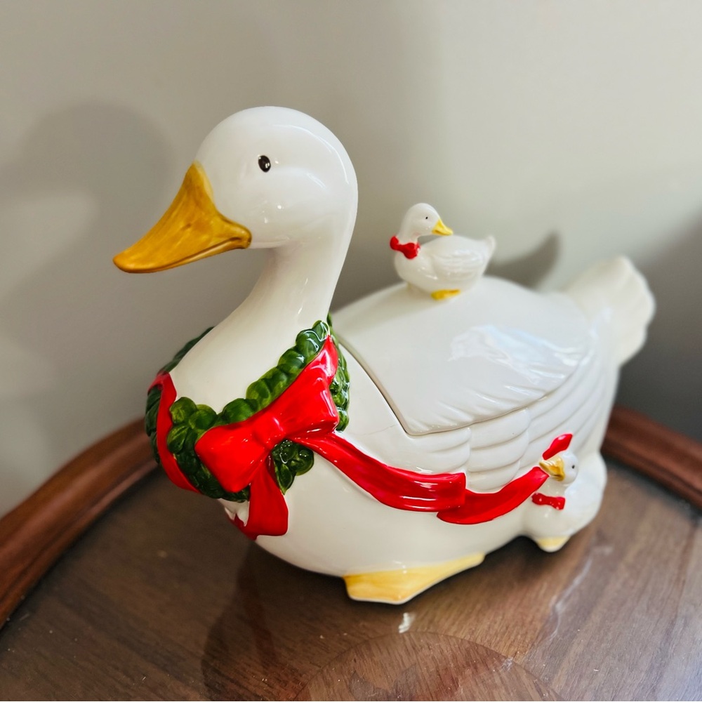 Duck The Halls Vintage Christmas Cookie Jar